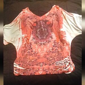 Sequin coral/pink top